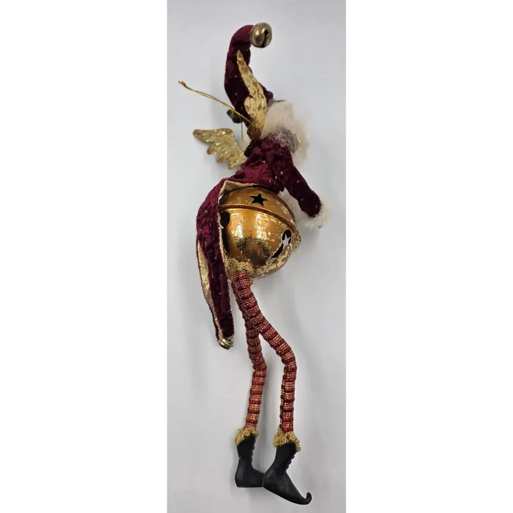 Mark Roberts Fairy Santa Jingle Bell Body Metal Wings Christmas Ornament 15